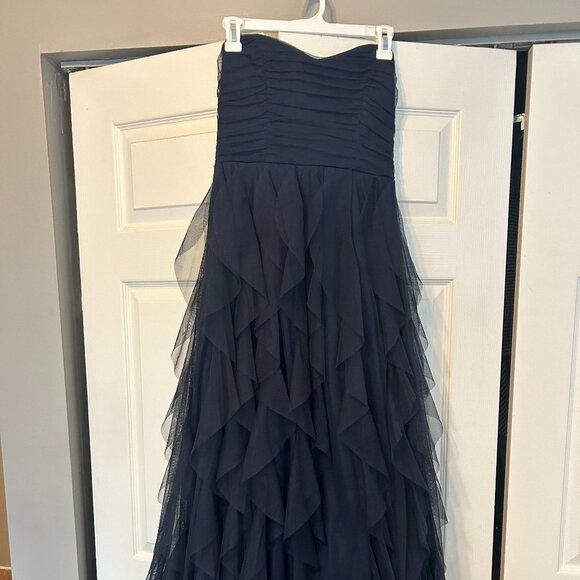 Navy Strapless Sweetheart Ball Gown Size 7/8 - Picture 2 of 6